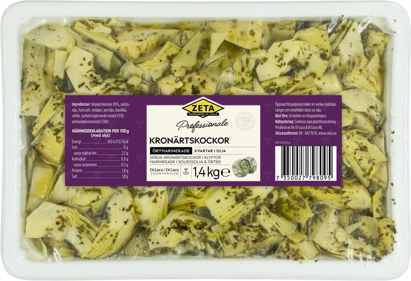 Kronärtskockor marinerade 1,4kg