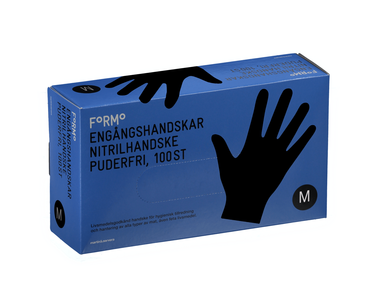 Nitrilhandske opudrad svart M 100st