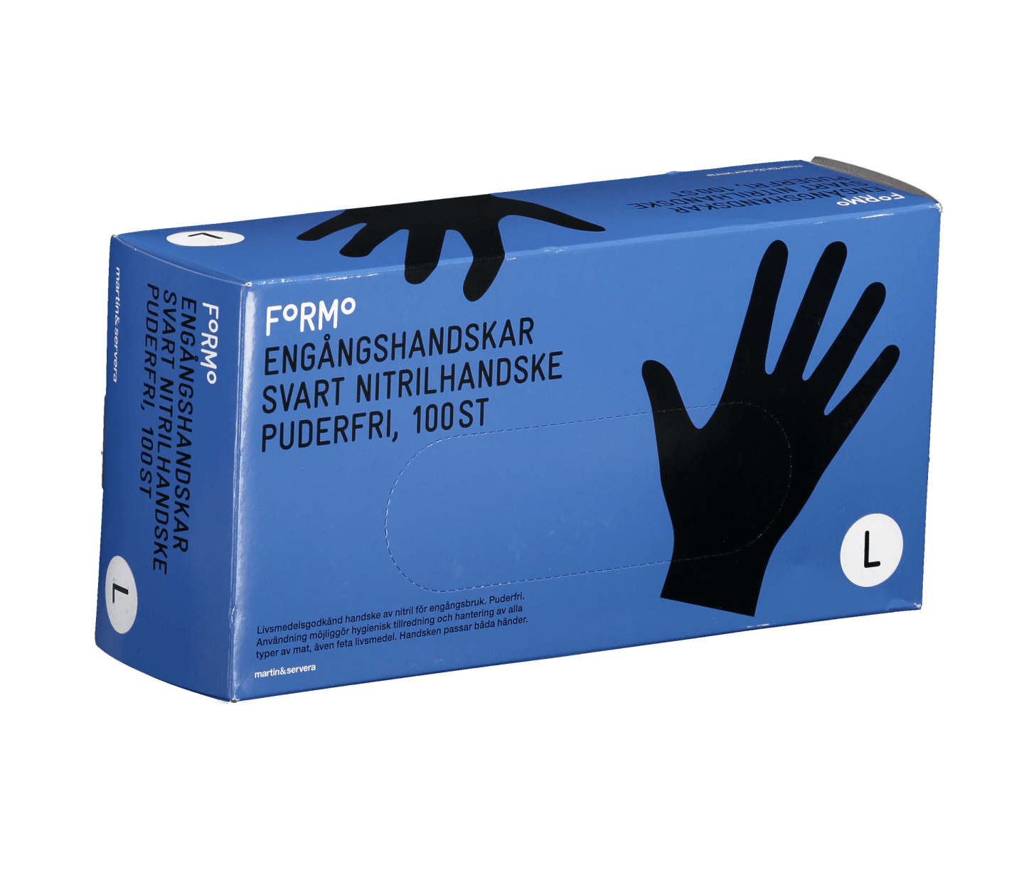 Nitrilhandske opudrad svart L 100st