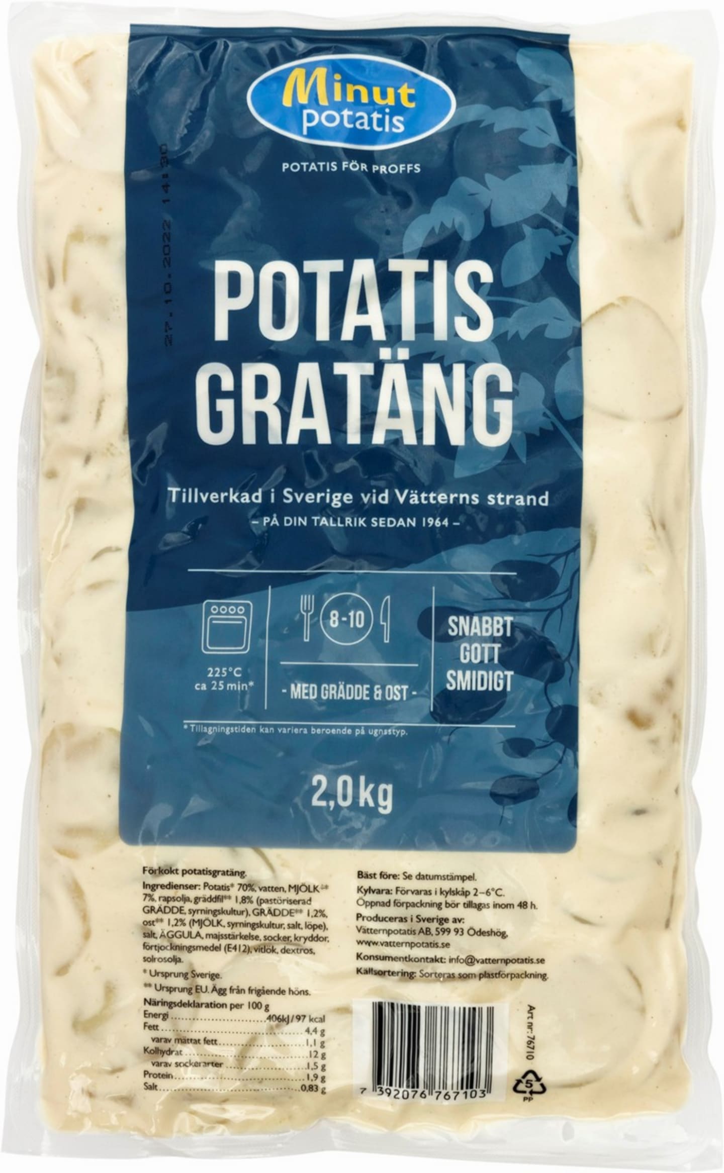 Potatisgratäng Minutpotatis 2kg
