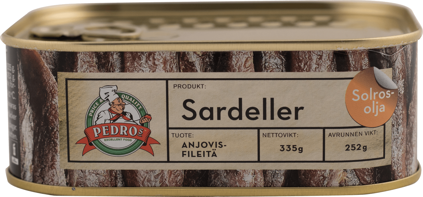 Sardeller raka i solrosolja 335g