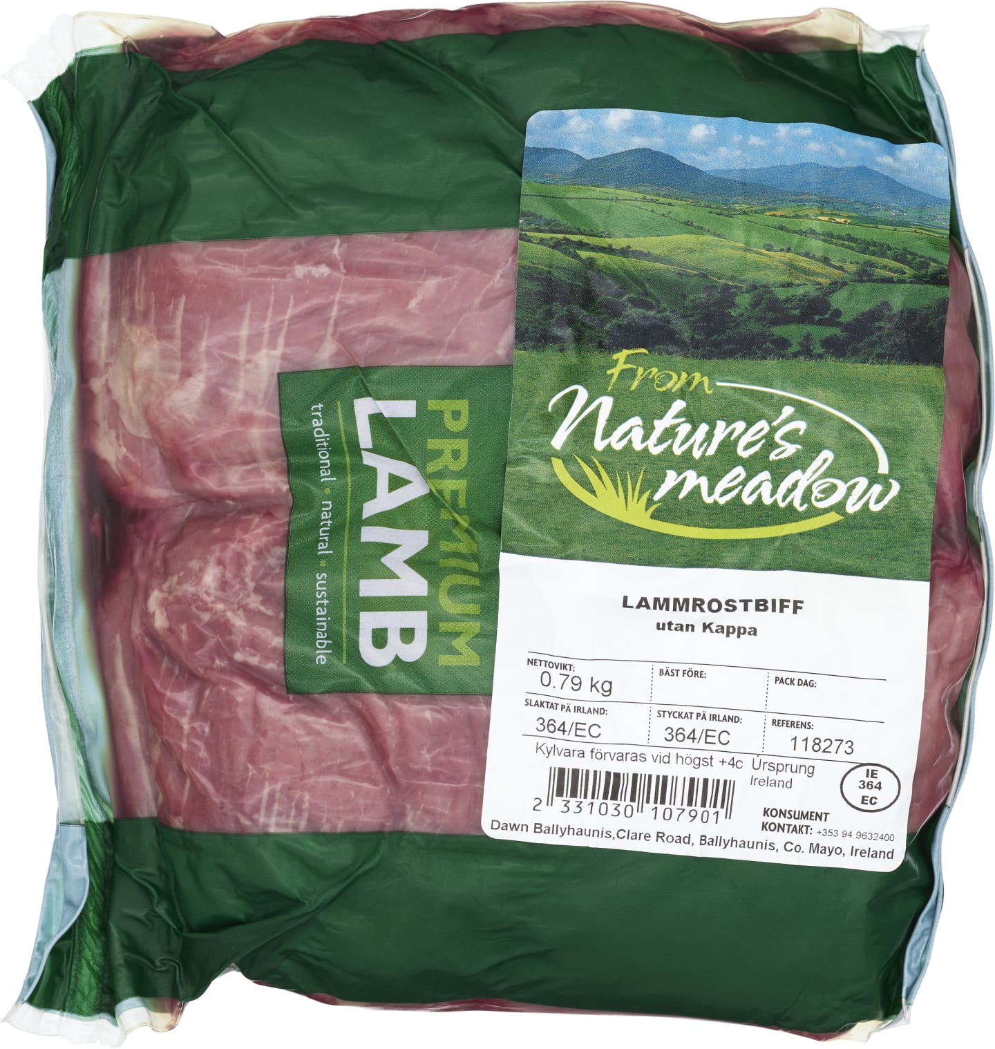 Lammrostbiff benfri utan kappa 680g