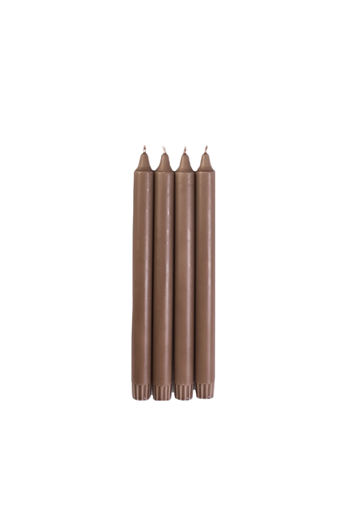 Kronljus mörkbeige stearin 28cm 40-p