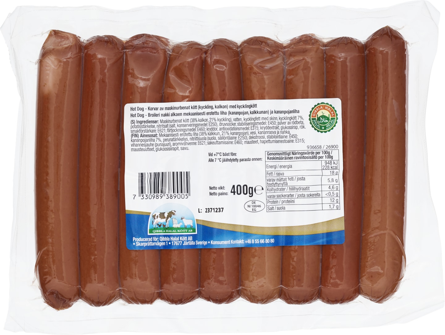 Kycklingkorv 9x44,44g