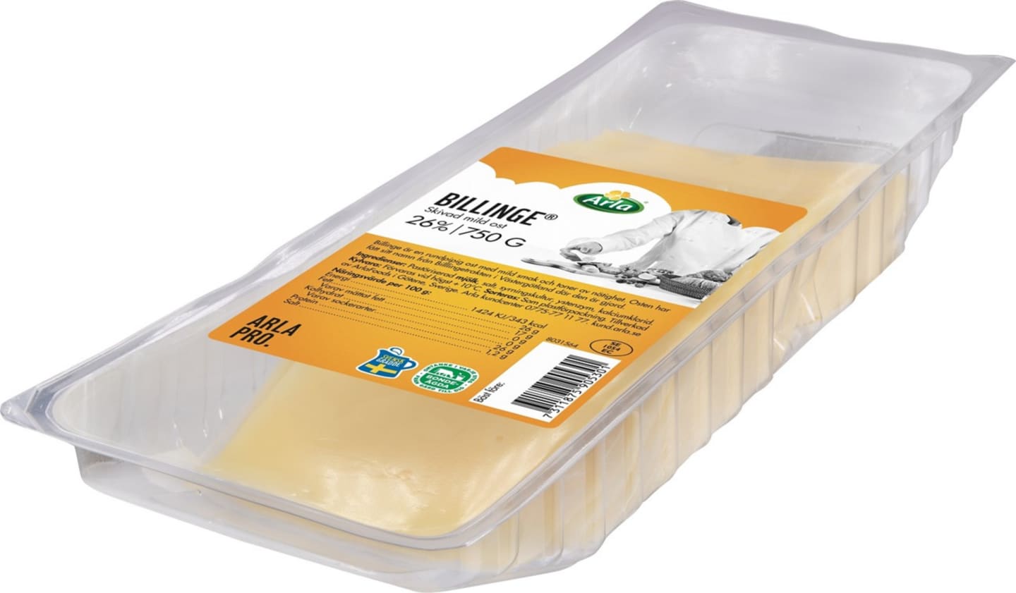 Billinge skivad ost 26% 12g/750g
