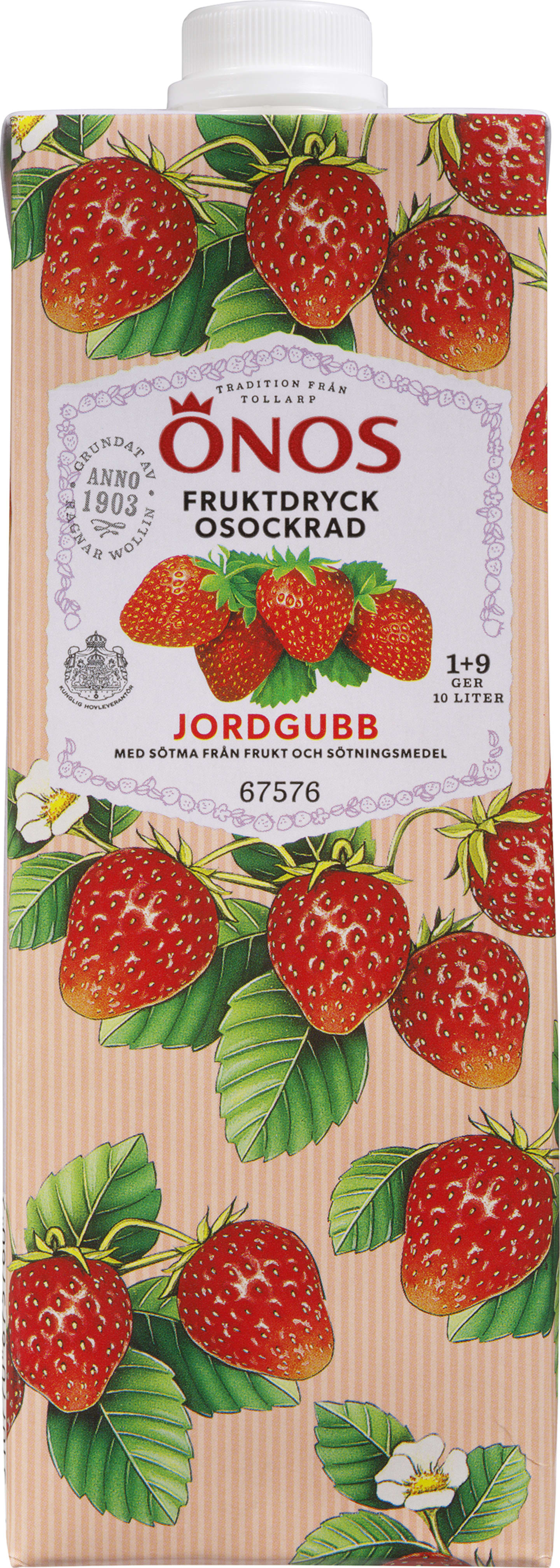 Jordgubb Osockrad Fruktdryck 1x9 1L - Bild 1 av 1