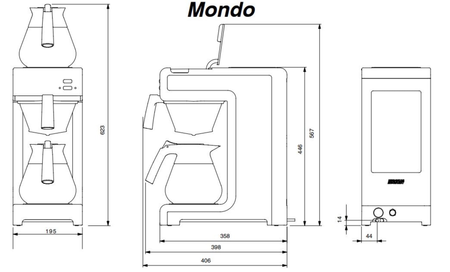Kaffebryggare Mondo 2 rostfri - Bild 1 av 2