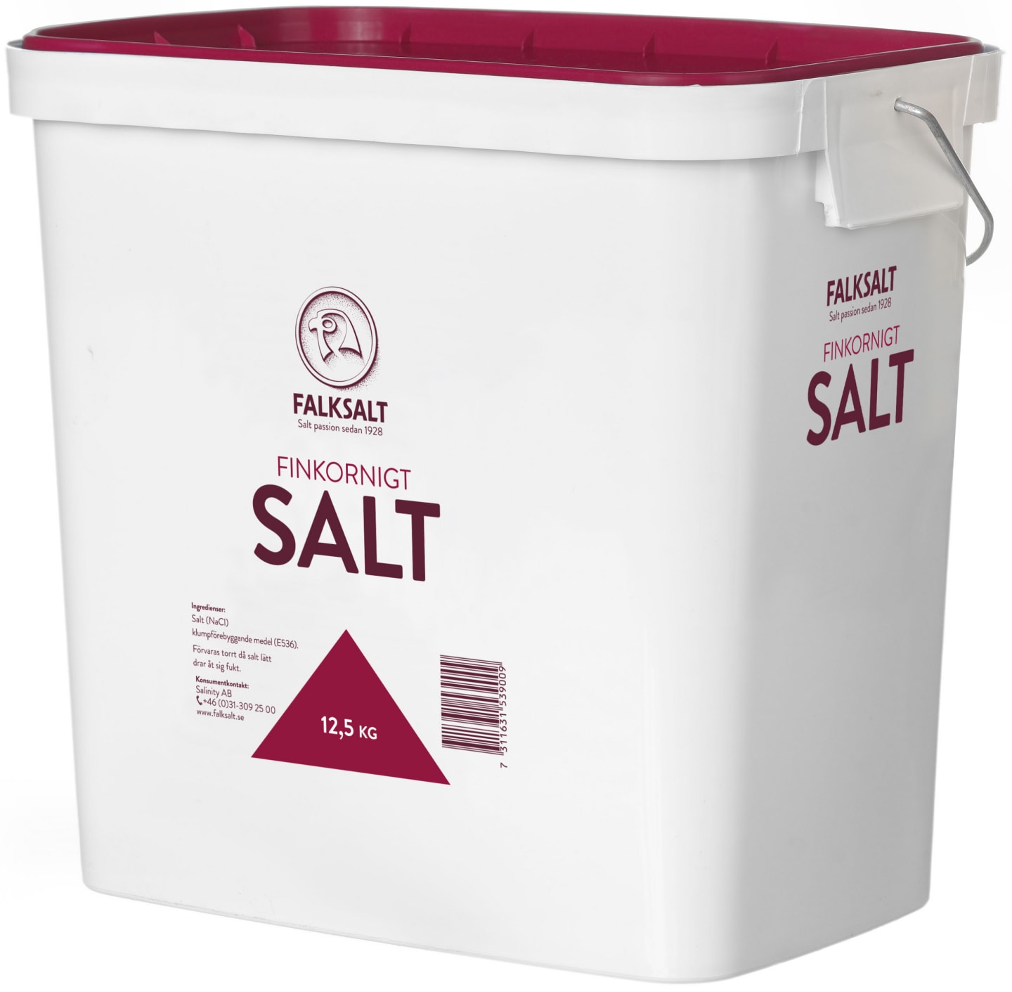 Salt fint utan jod 12,5kg
