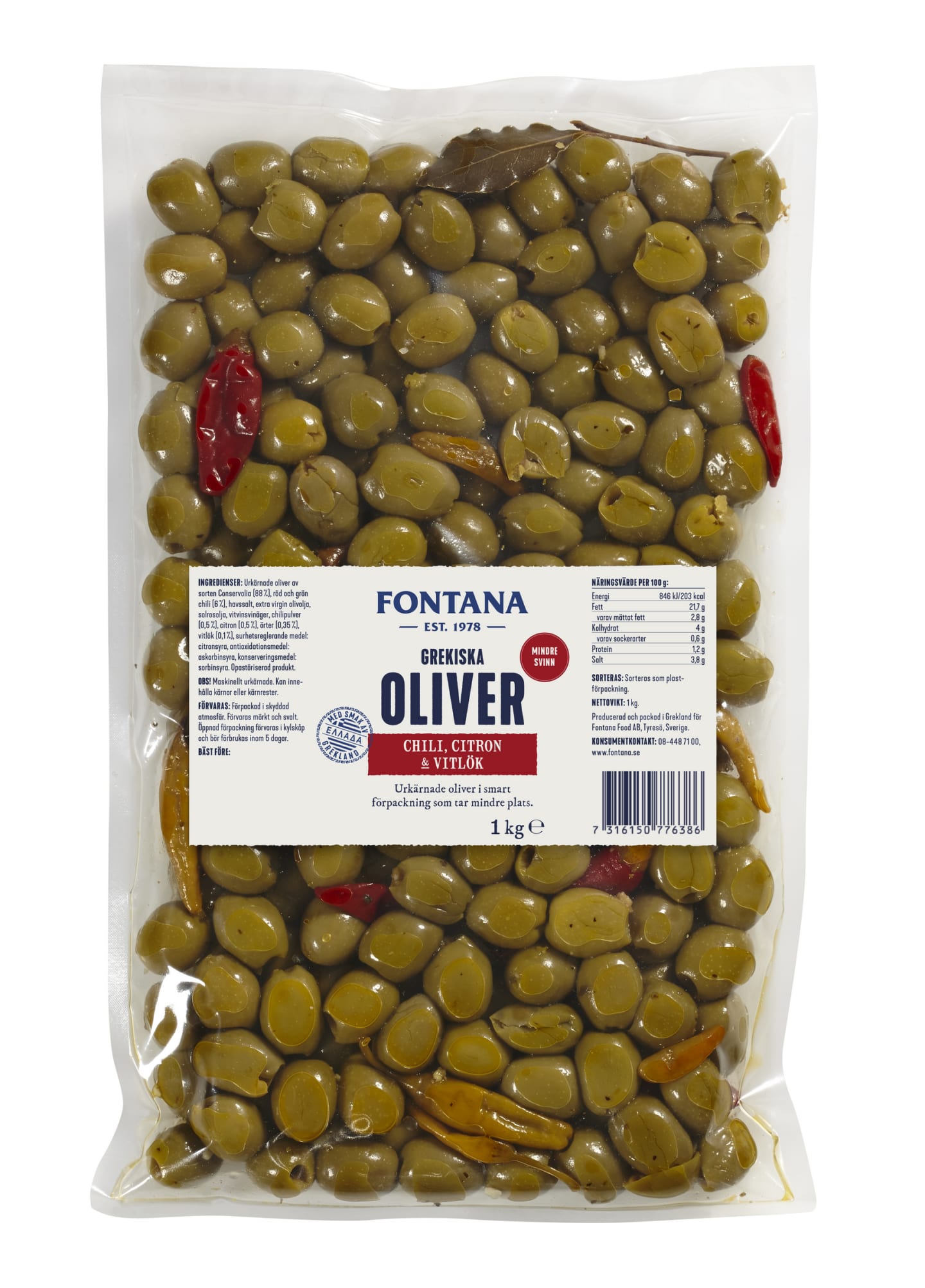 Oliver chili, citron & vitlök 1kg