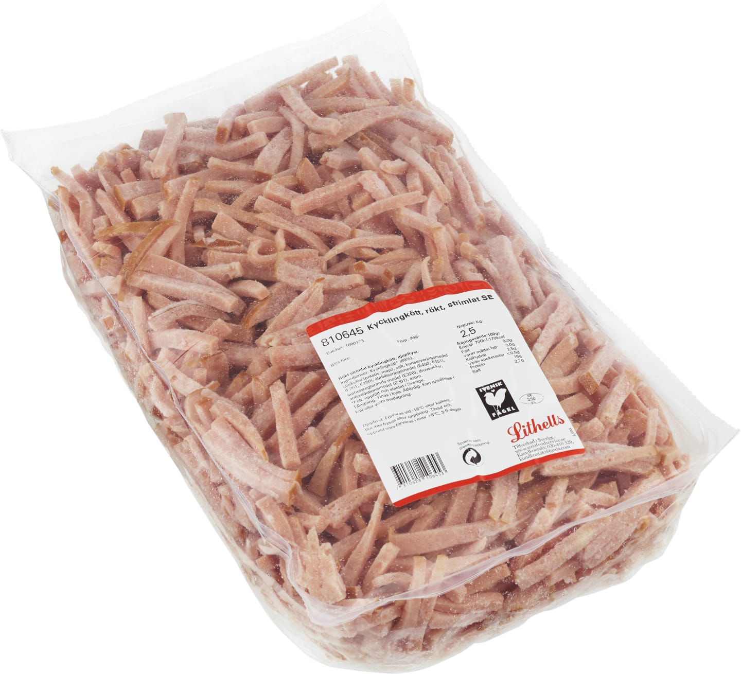 Kycklingkött rökt strimlat 2,5kg - Bild 1 av 2