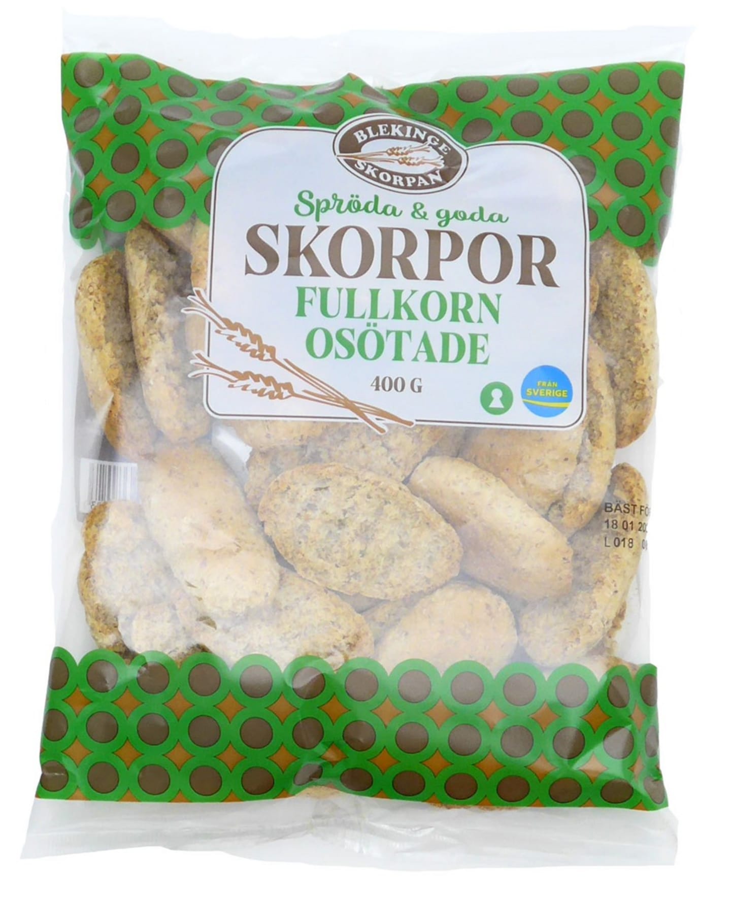 Fullkornskorpor Osötade 400g