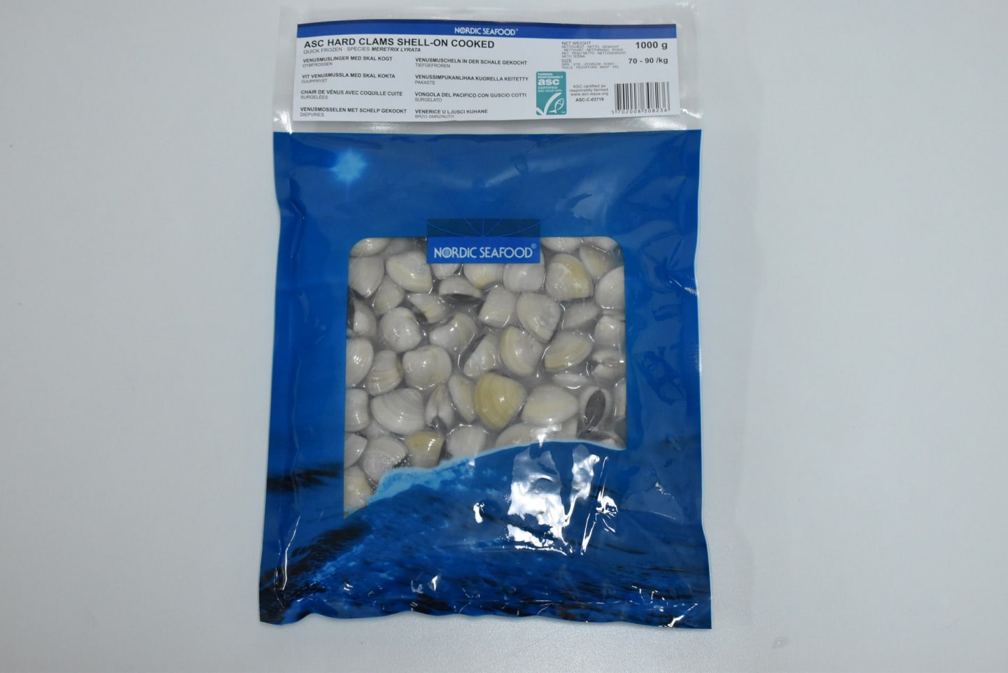 Venusmusslor vit m skal kokt ASC 1kg - Bild 1 av 3