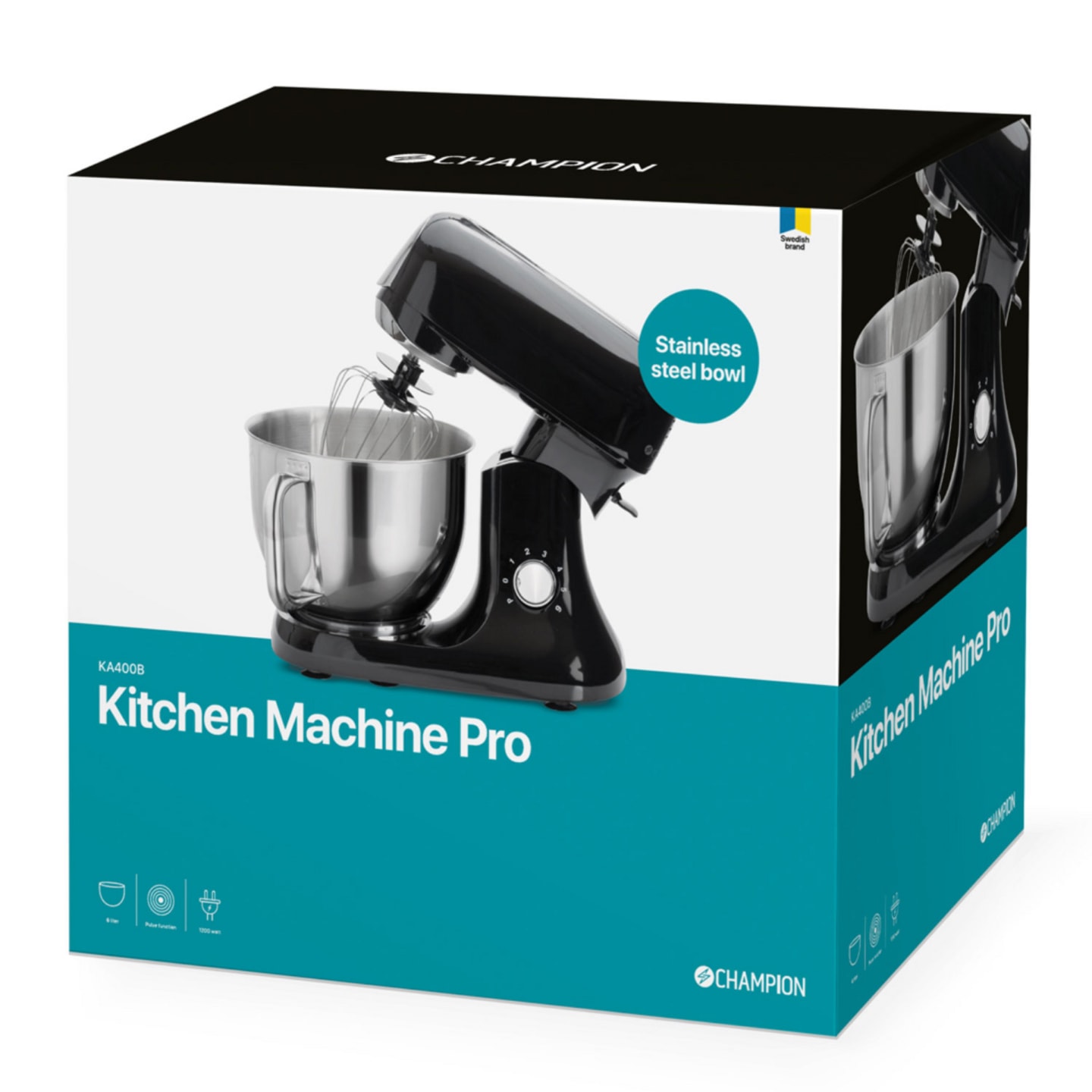 Köksmaskin Pro 1200W 6L Shiny Black - Bild 1 av 4