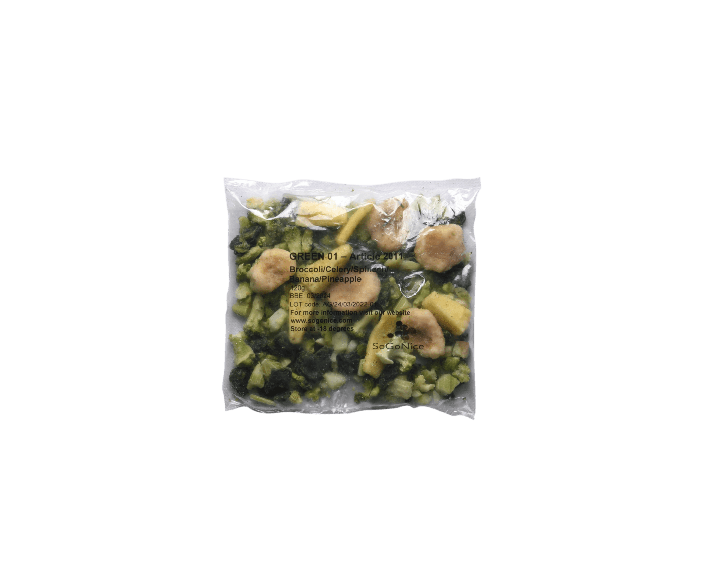 Smoothiemix Broccoli Selleri Spenat Banan Ananas 120g - Bild 1 av 2