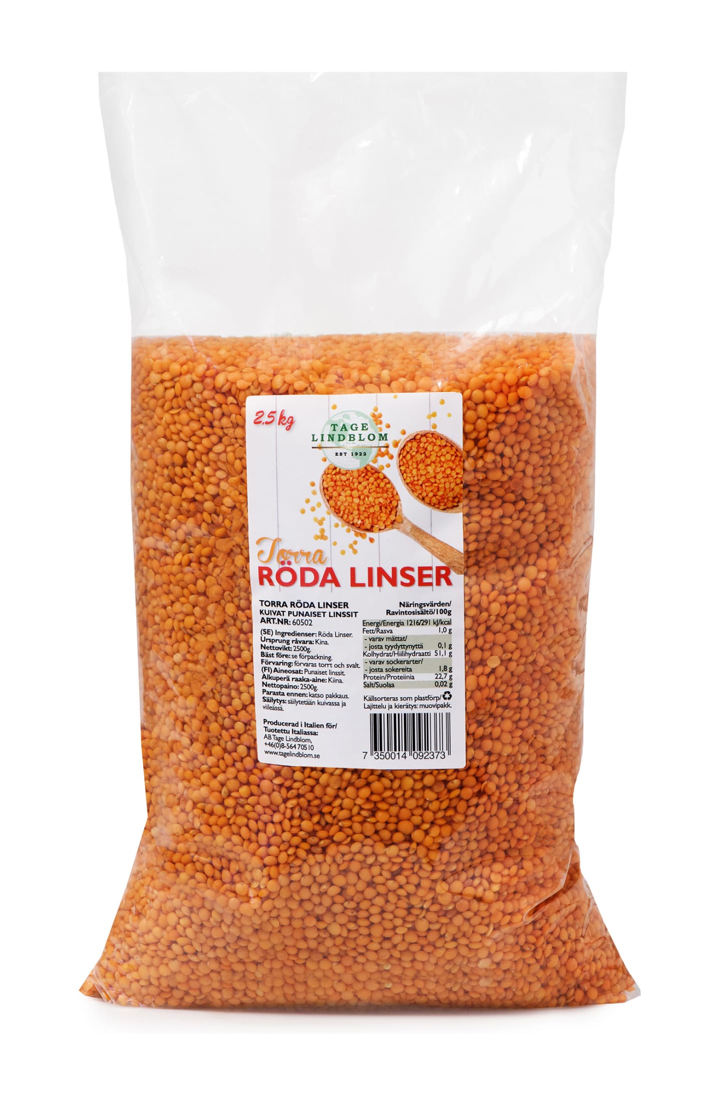 Röda Linser 2,5kg