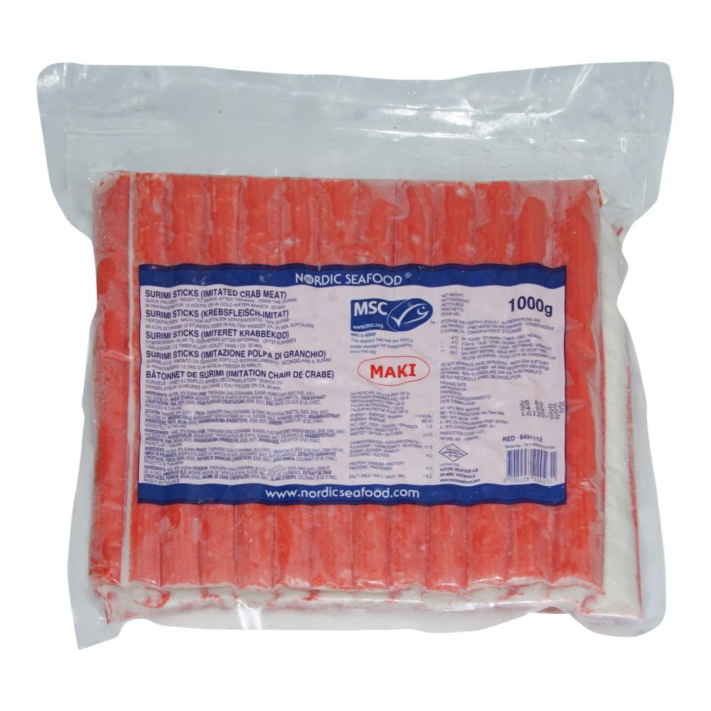 Surimi sticks Maki MSC 1kg