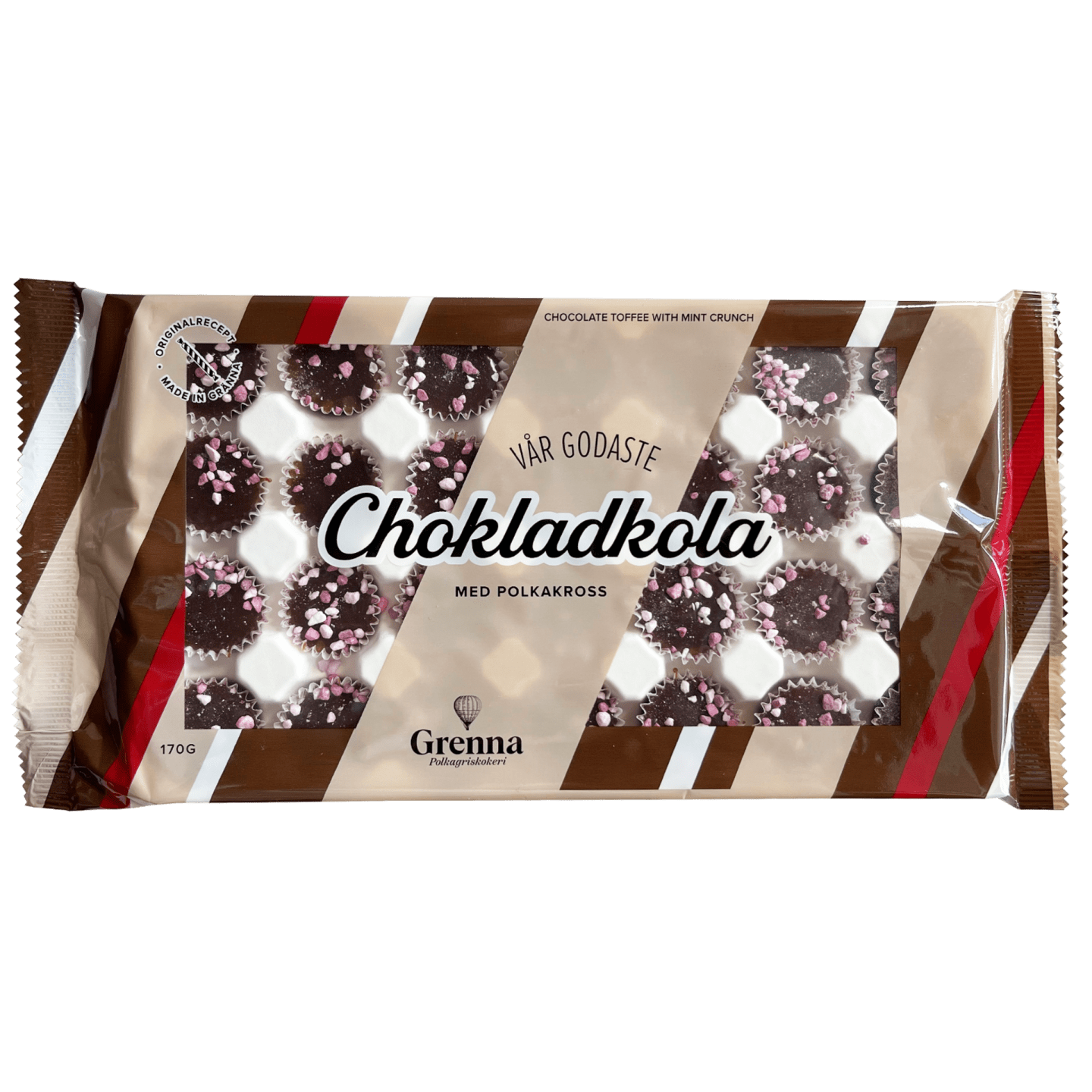 Chokladkola med krispigt polkakross 170g