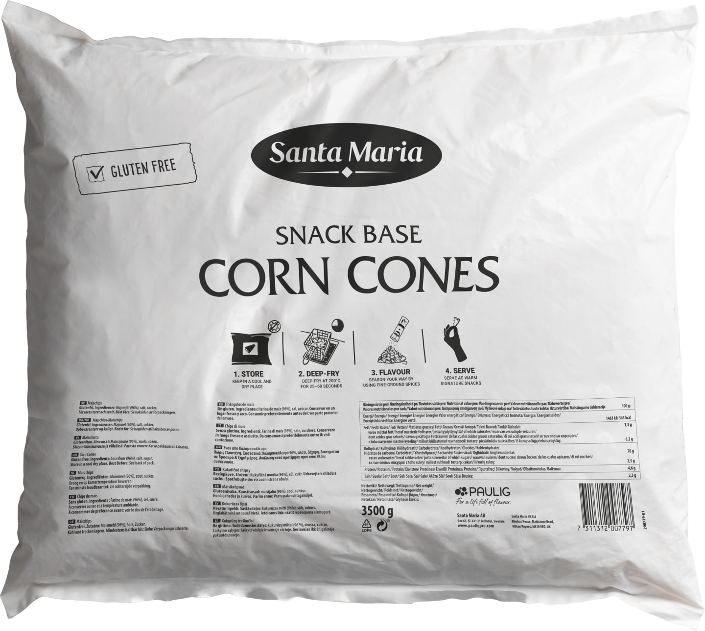 Snack Bases Corn Cones 3,5kg - Bild 1 av 2