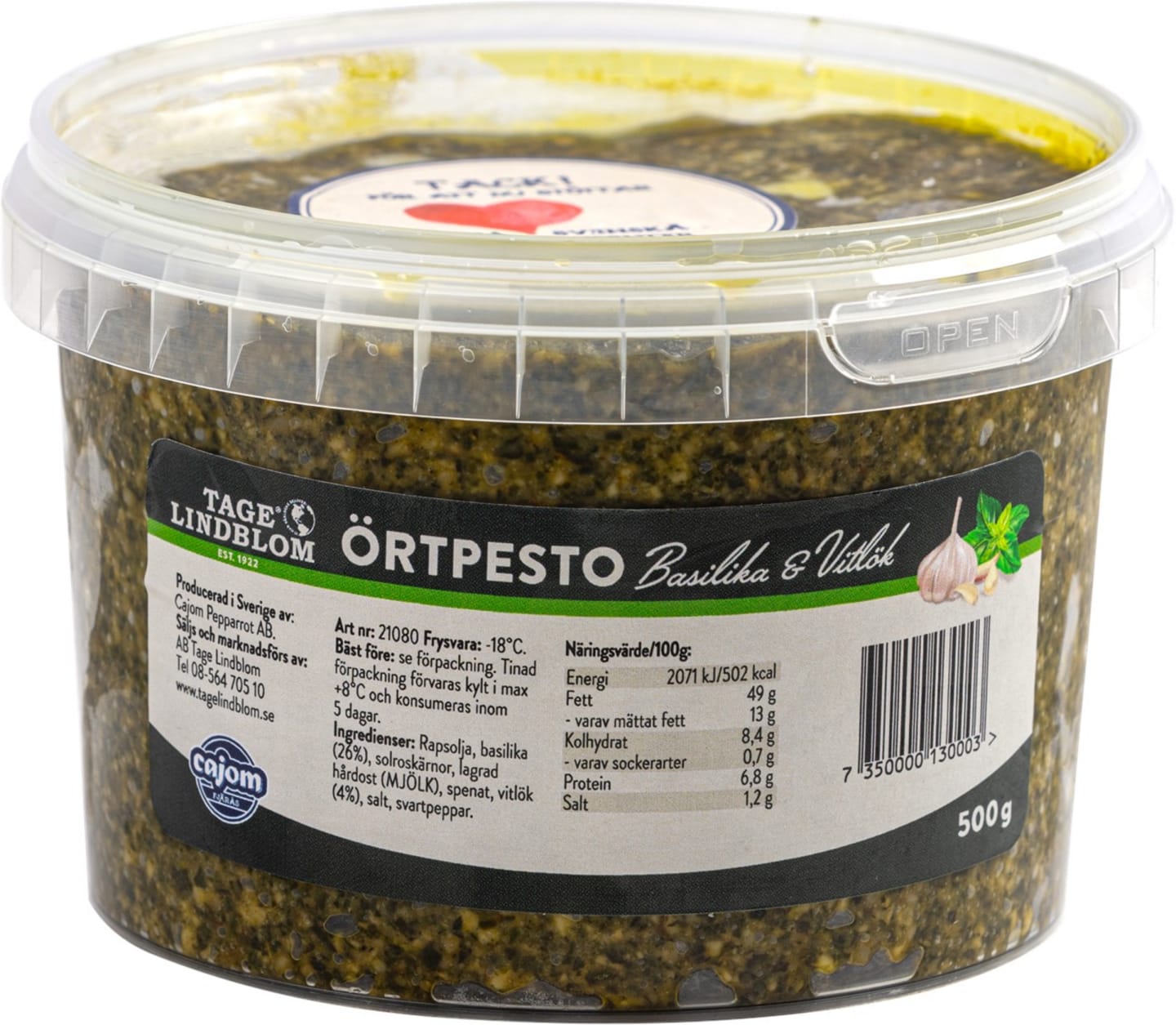 Örtpesto Basilika Vitlök 500g