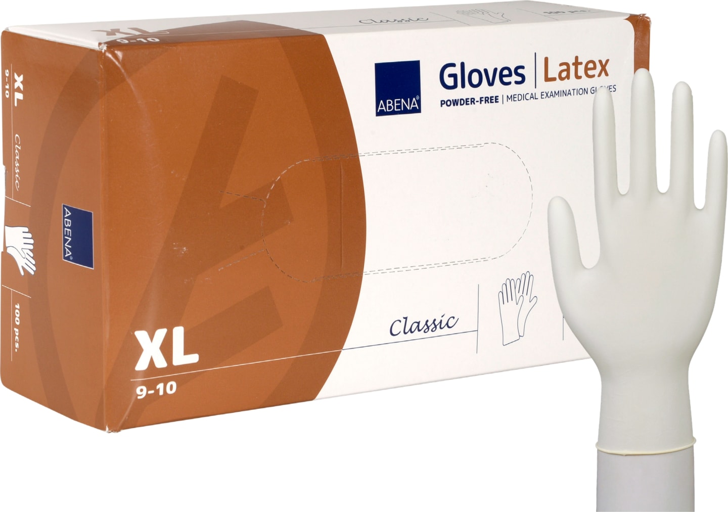 Handske latex puderfri transp XL