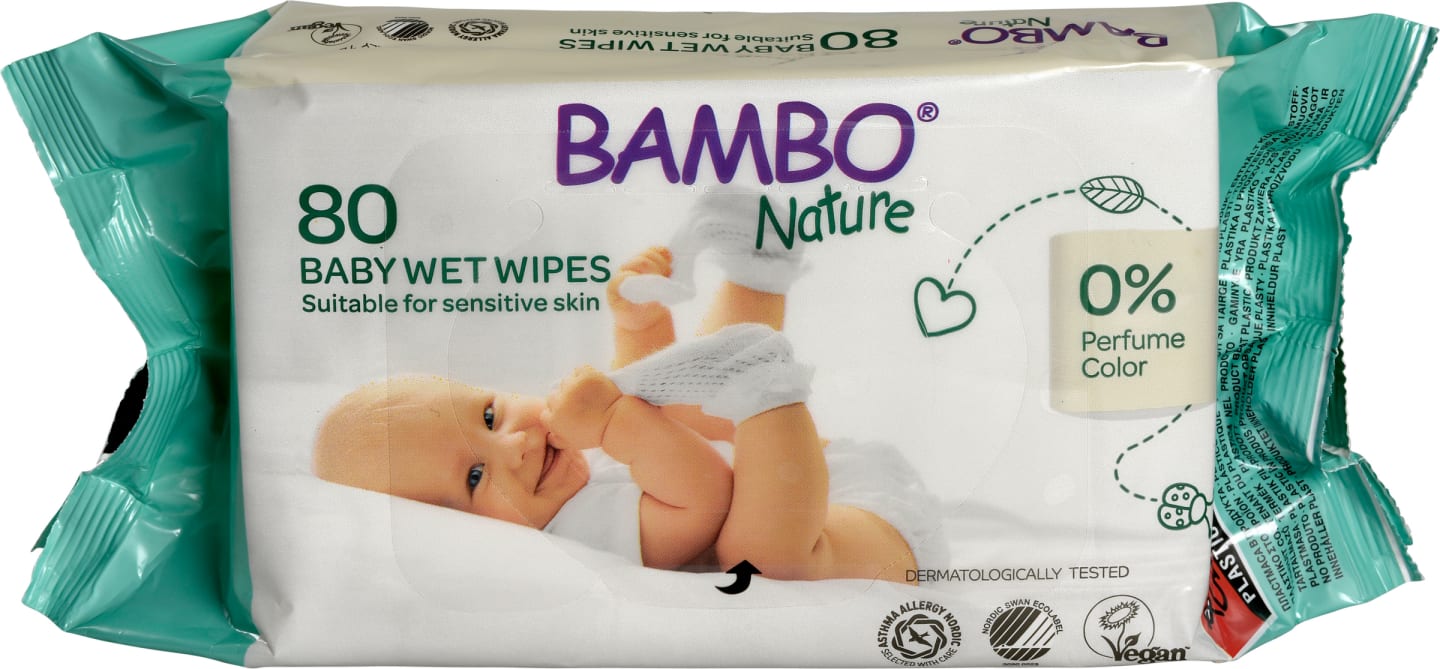 Våtservett m lock baby oparfymerad 80st