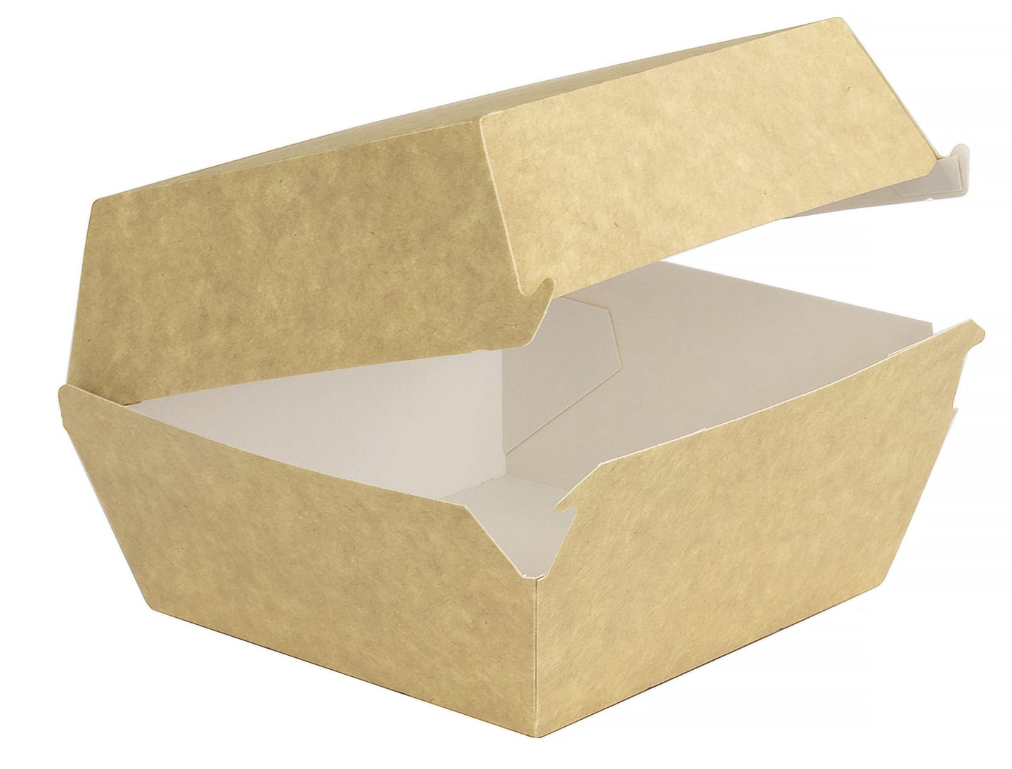 Hamburgerbox brun/vit  100x100x80mm