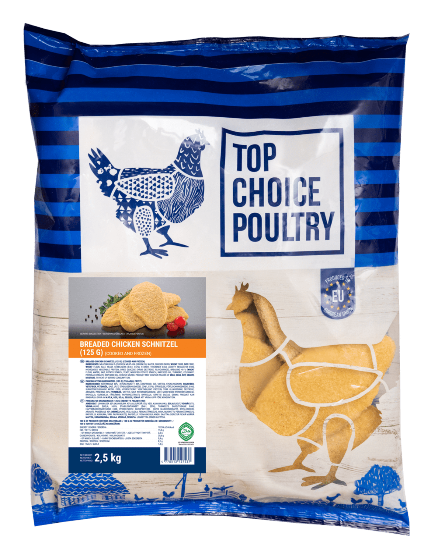 Kyckling schnitzel panerad 125g/2,5kg - Bild 1 av 2