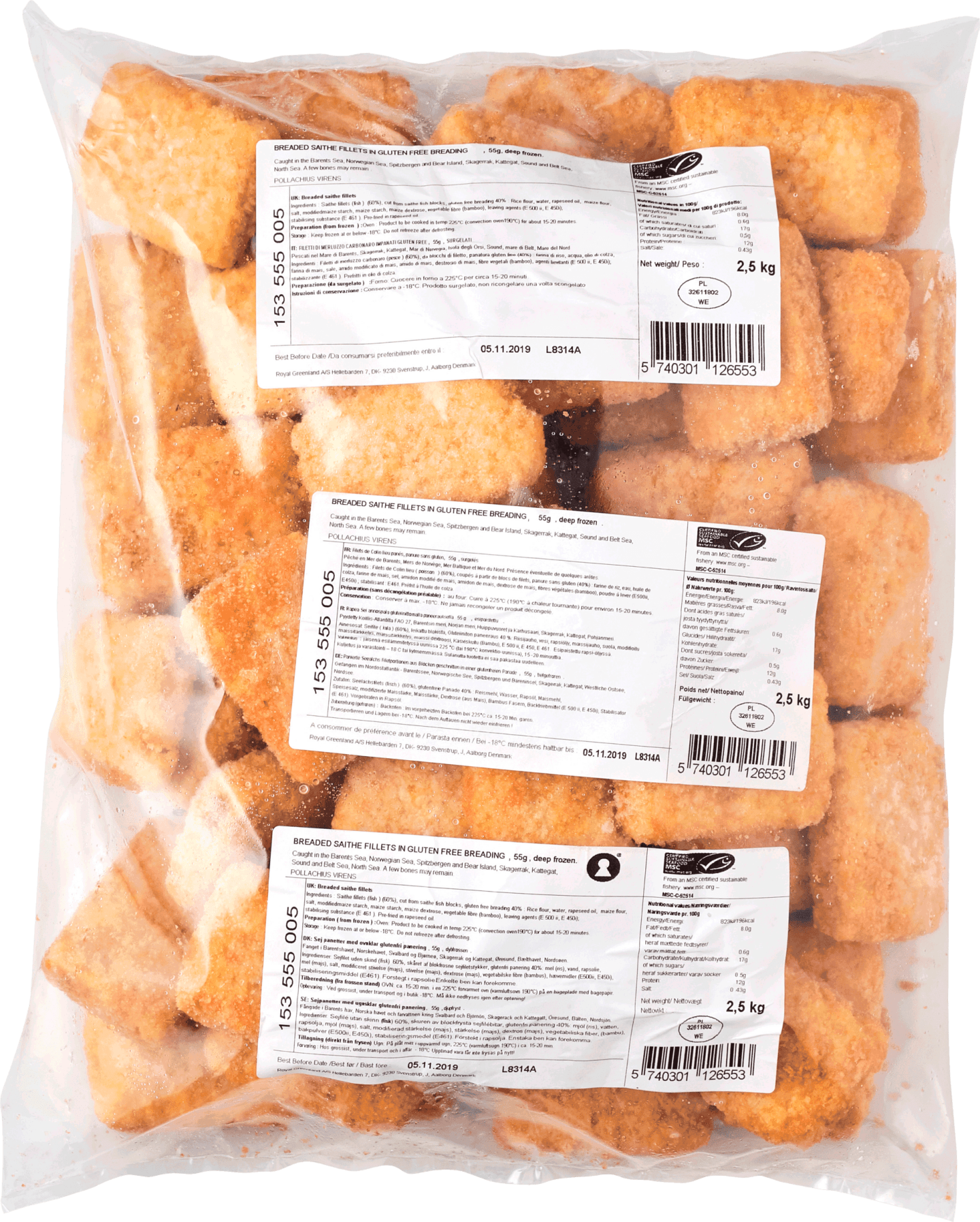 Torsk portion MSC glutenfri 80g/2,5kg - Bild 1 av 3