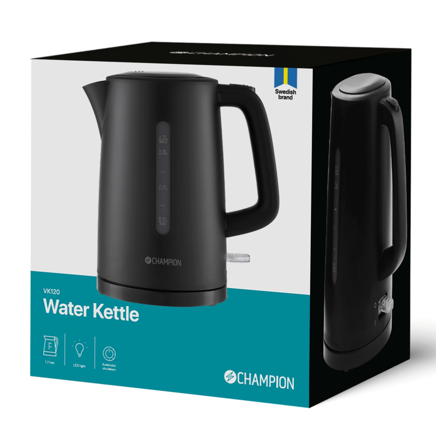 Vattenkokare 1,7L Mattsvart - Bild 1 av 4