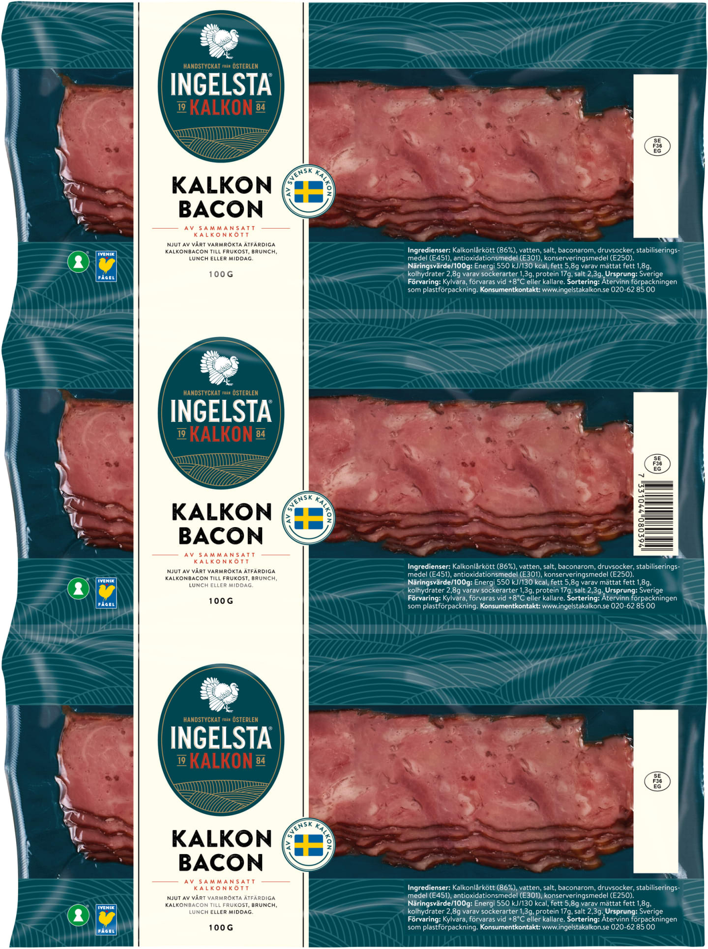 Kalkonbacon skivad 300g
