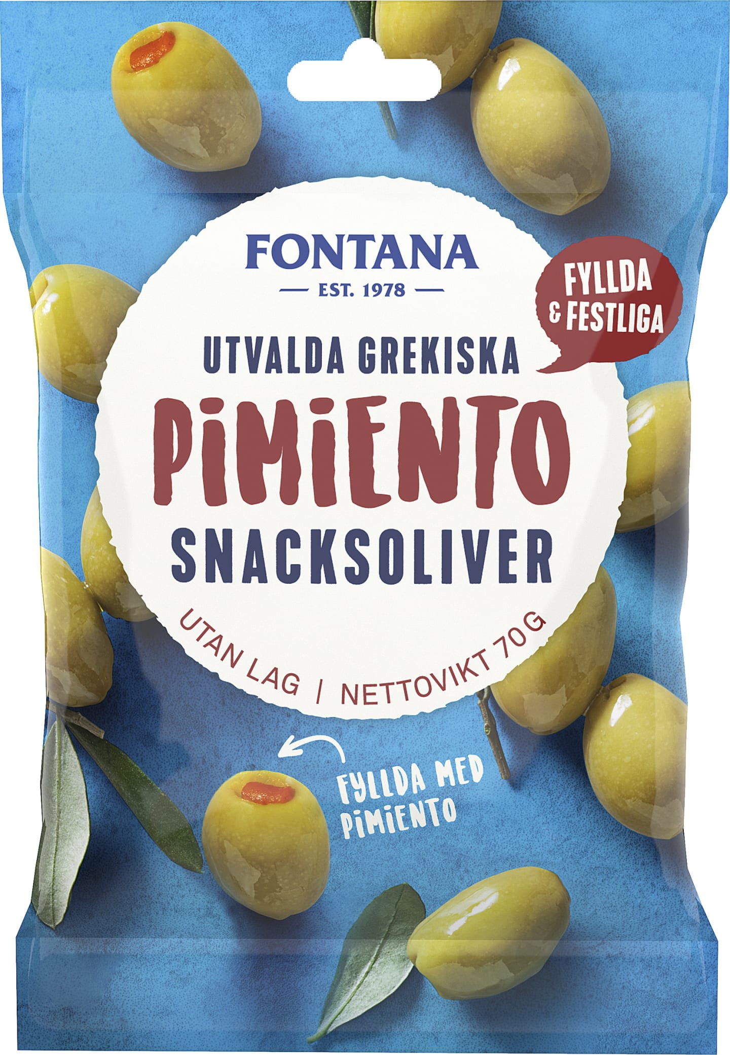 Snacksoliver Pimiento Fyllda 70g