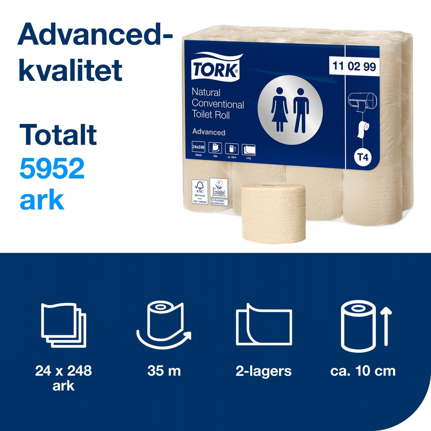 Toalettpapper Tork 2-lager 24st - Bild 1 av 4