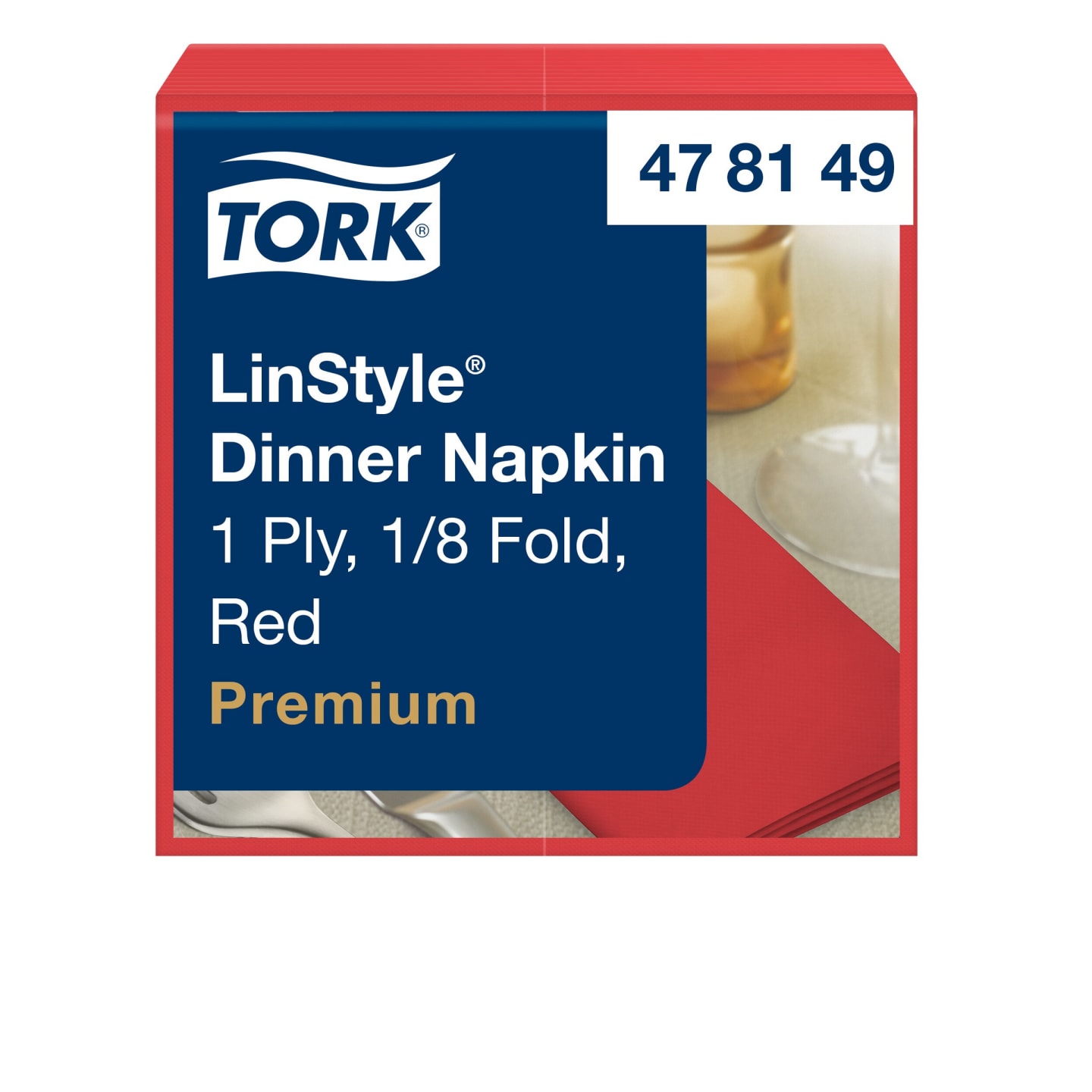 Servett 39 röd 1/8 linstyle 50st