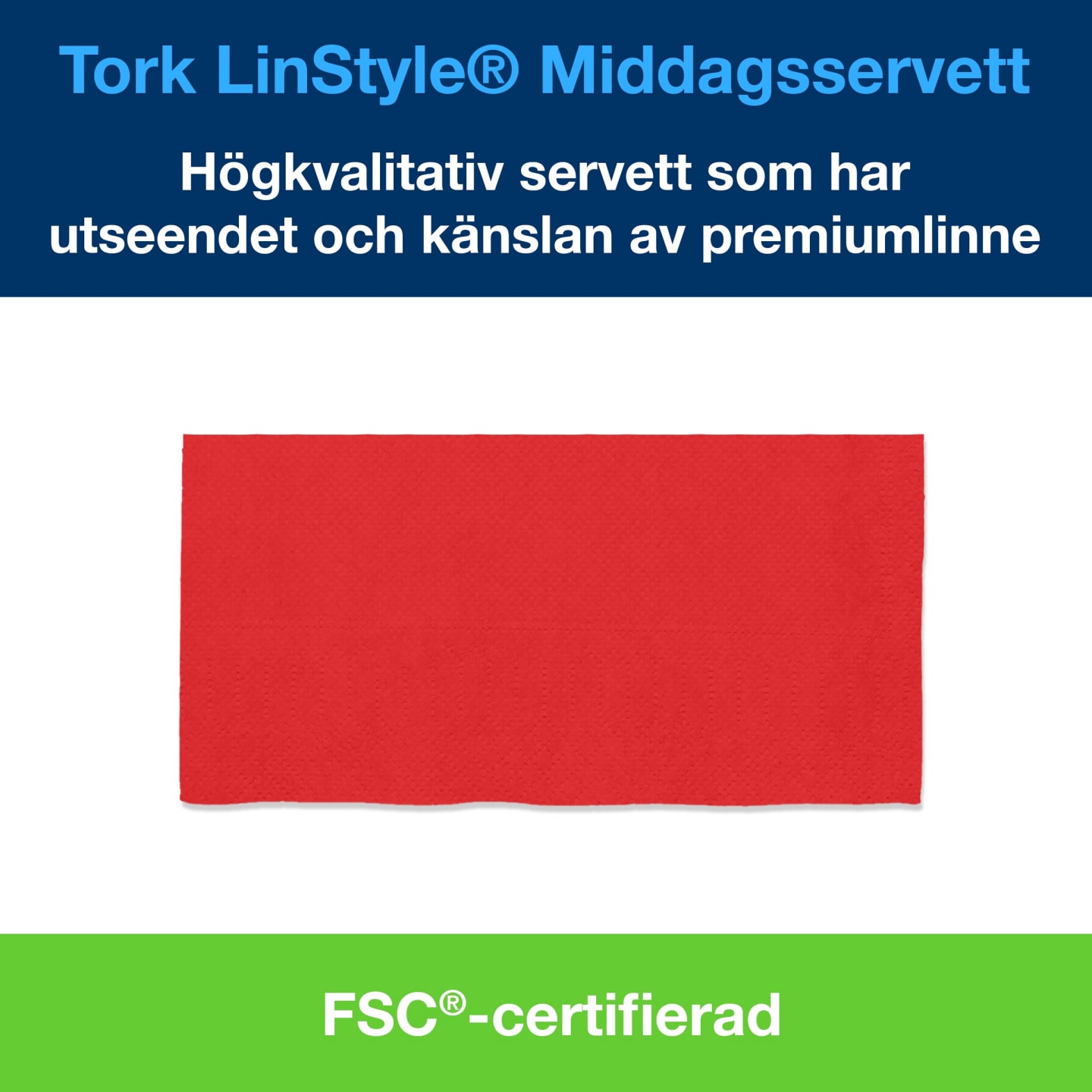 Servett 39 röd 1/8 linstyle 50st - Bild 1 av 4