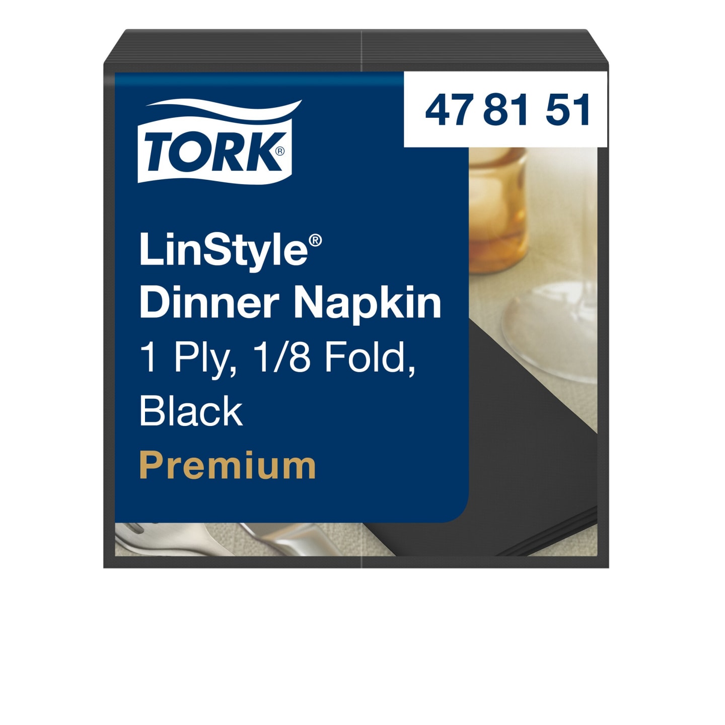 Servett 39 svart 1/8 linstyle 600st