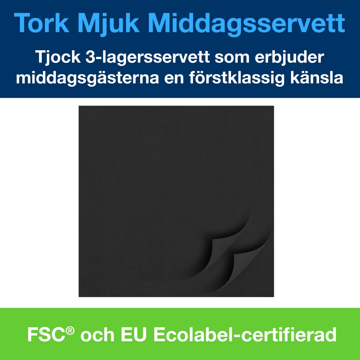 Servett 39 svart 1200st - Bild 1 av 4