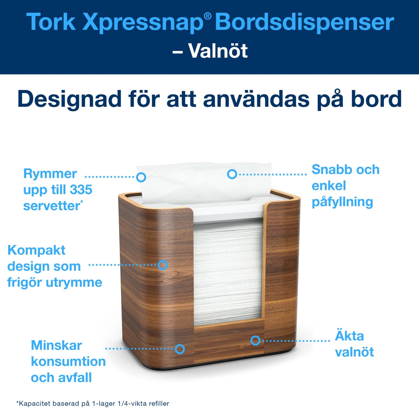 Dispenser servett valnöt XPN N4 1st - Bild 1 av 4