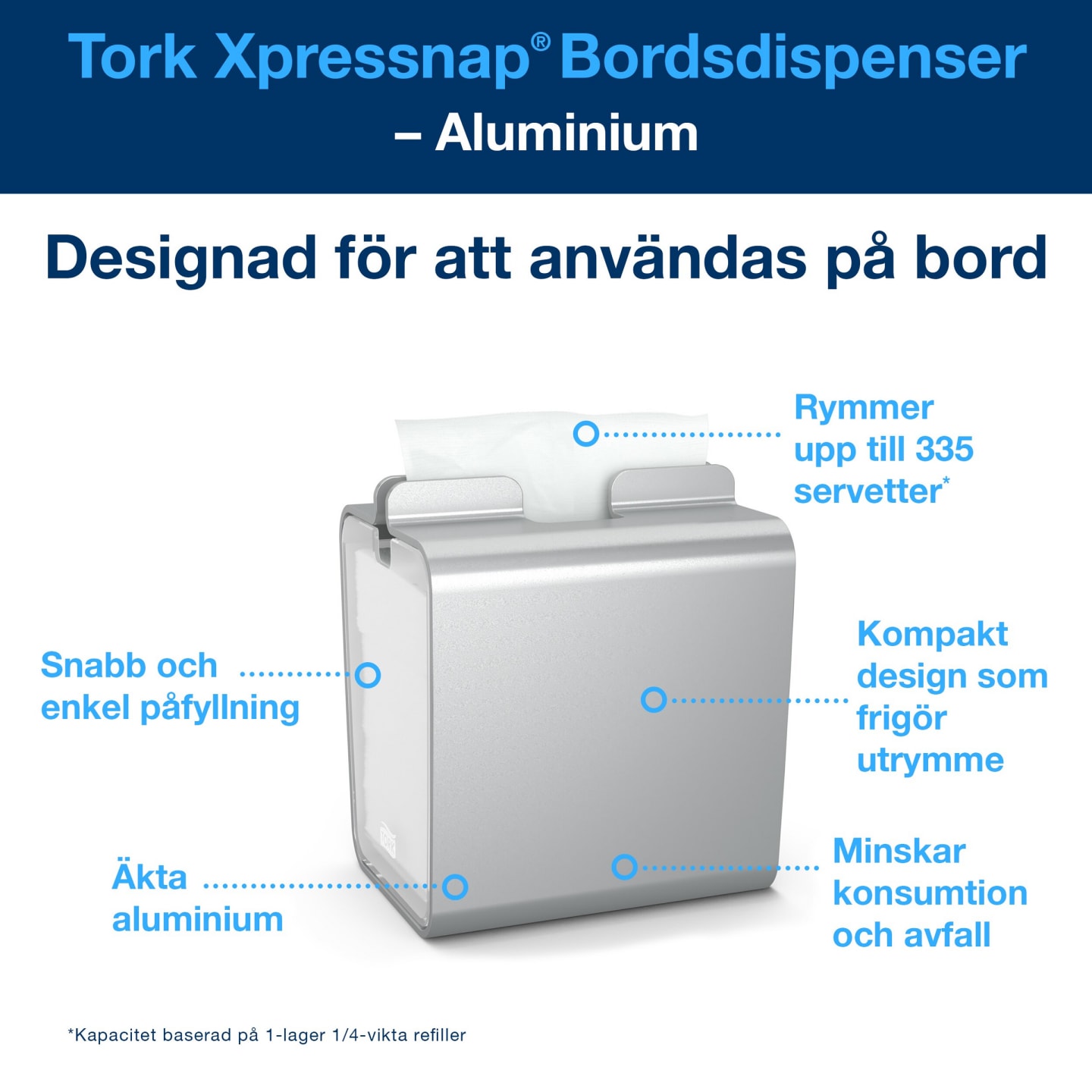Dispenser servett aluminium XPN N4 1st - Bild 1 av 4
