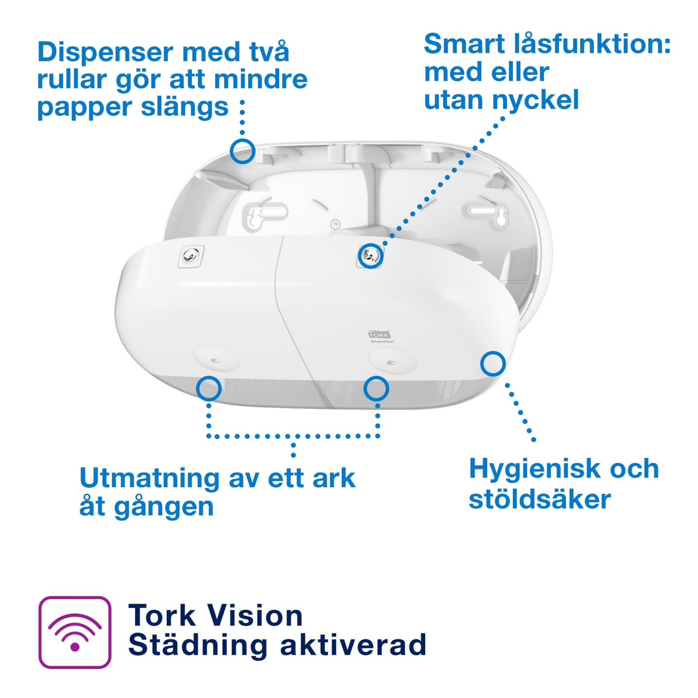 Dispenser smartone mini twin vit toa 1 - Bild 1 av 4