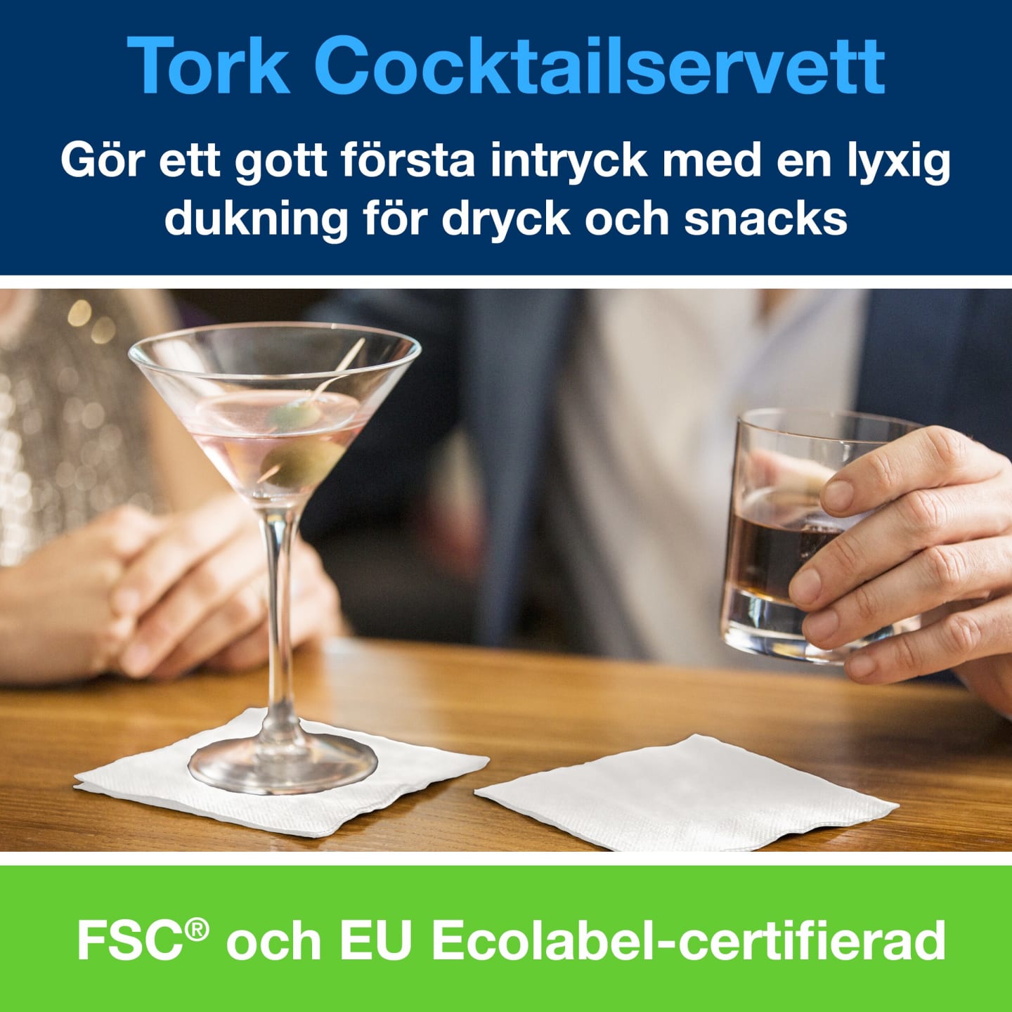 Servett Cocktail vit 2400st - Bild 1 av 4