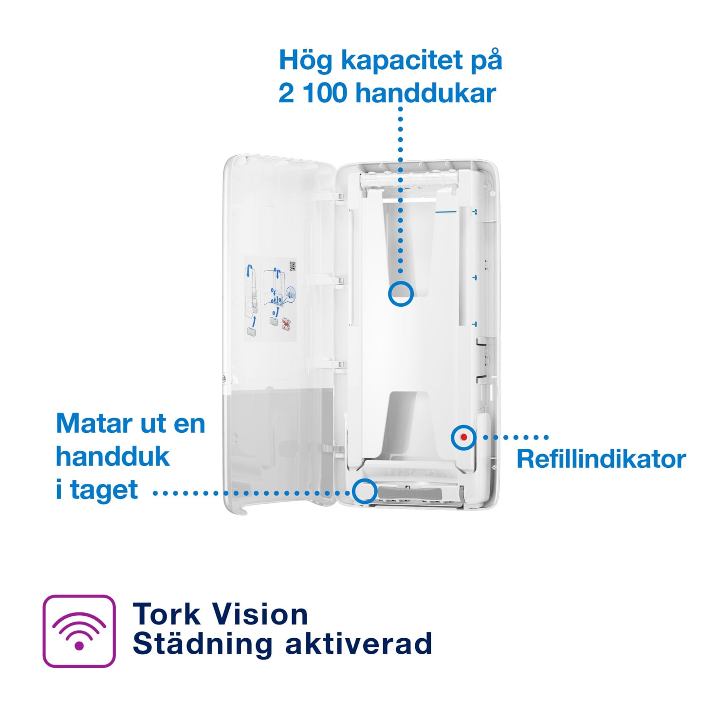 Dispenser PeakServe Handduk Vit H5 1st - Bild 1 av 4