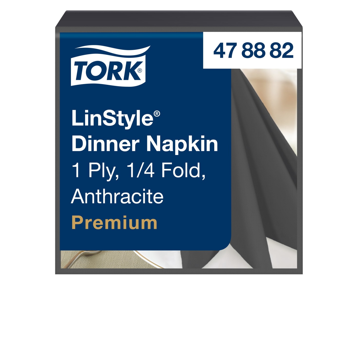 Servett 39 mörkgrå linstyle 600st - Bild 1 av 4