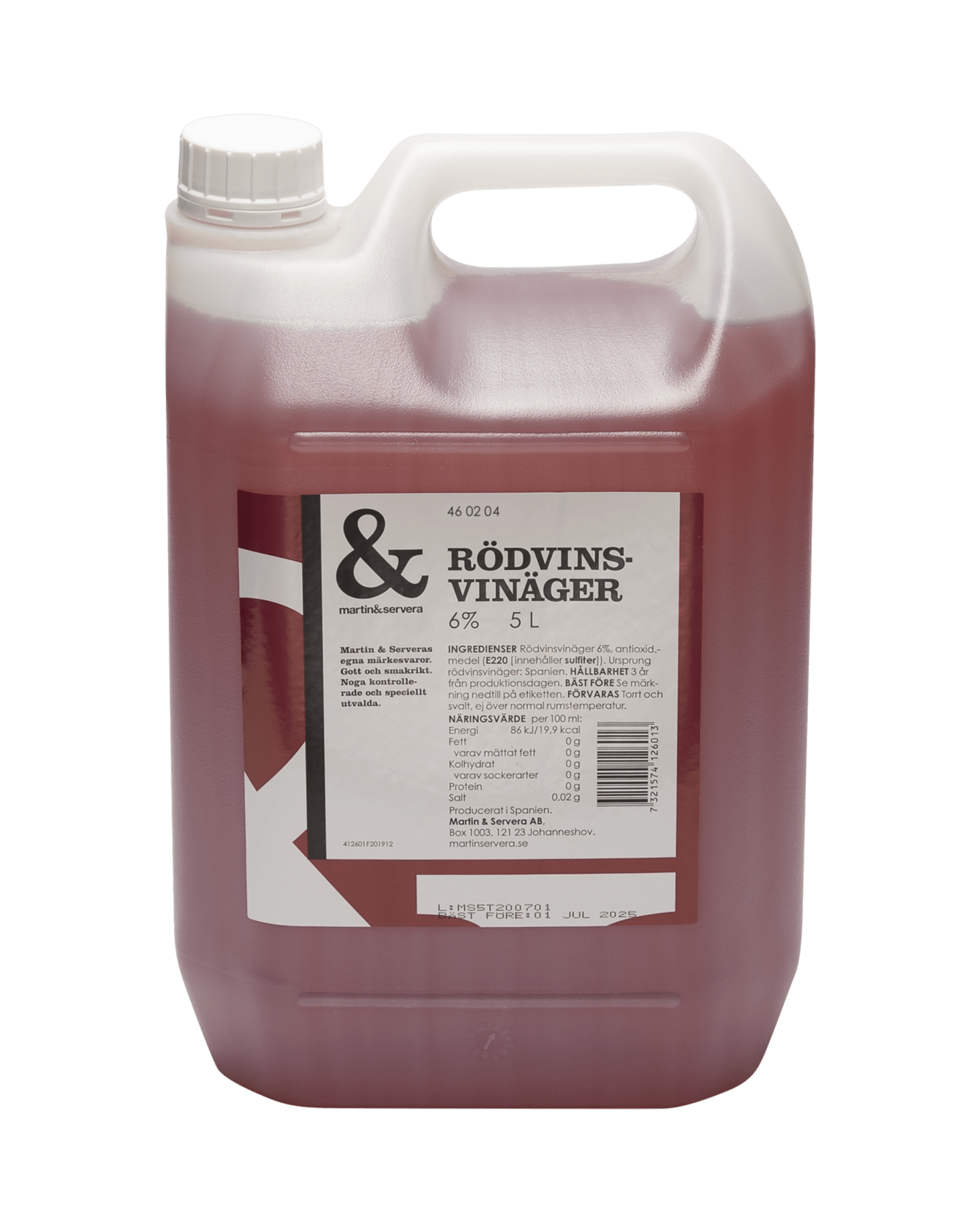 Rödvinsvinäger 6% 5L