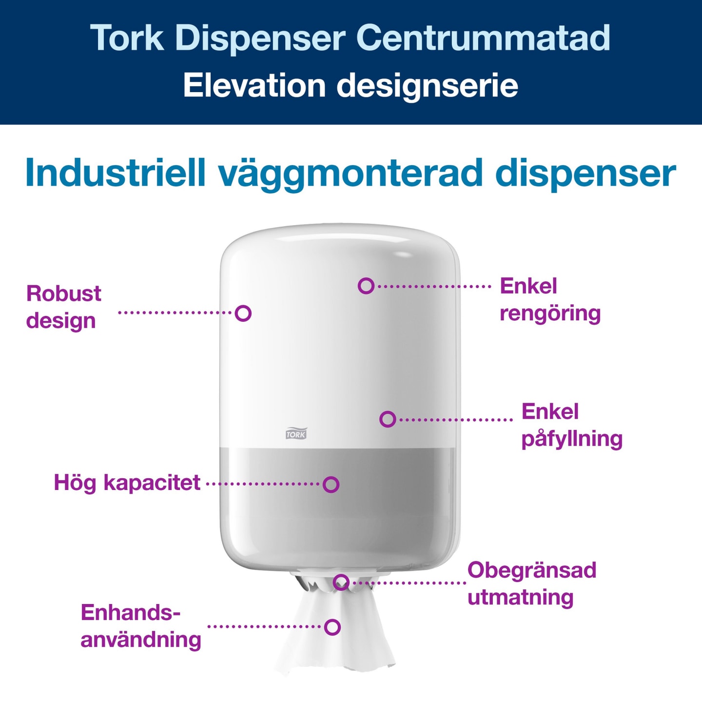 Dispenser C-matad vit M2 Tork 1st - Bild 1 av 4