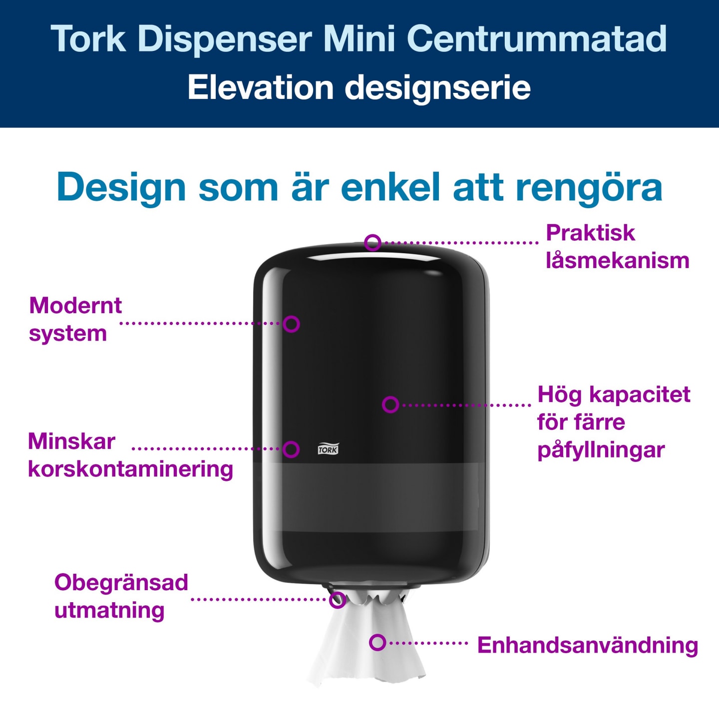 Dispenser C-matad svart M2 Tork 1st - Bild 1 av 4