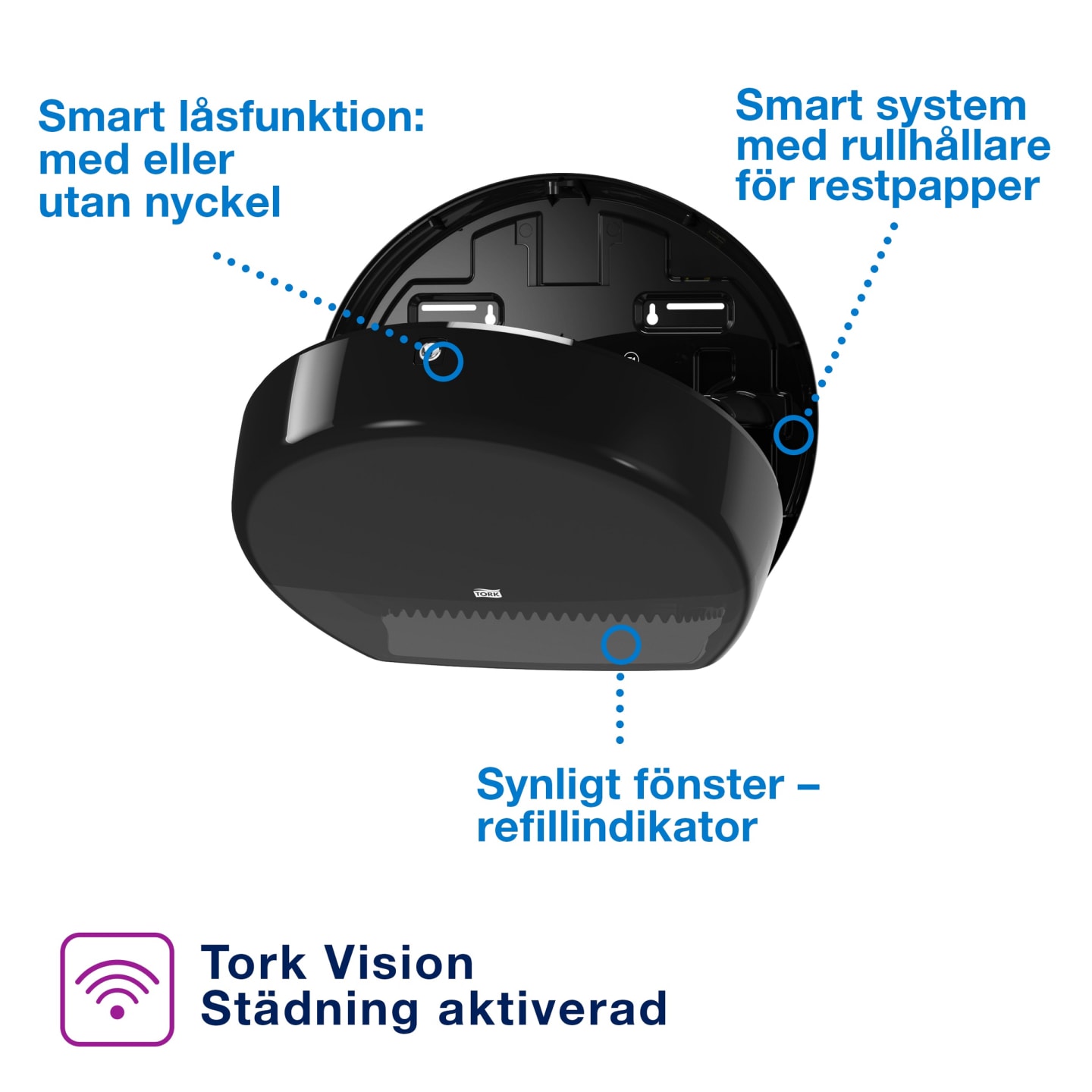 Dispenser svart toapapper T2 mini 1st - Bild 1 av 4