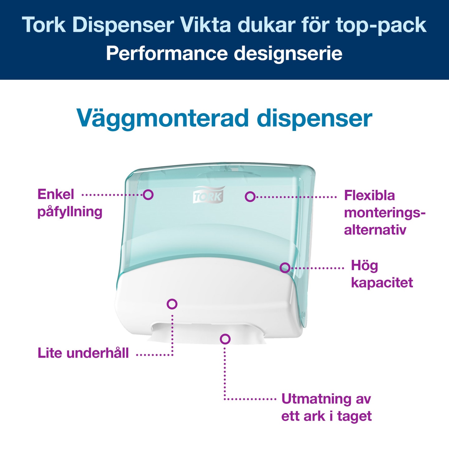 Dispenser vikt duk turkos Tork W4 1st - Bild 1 av 4