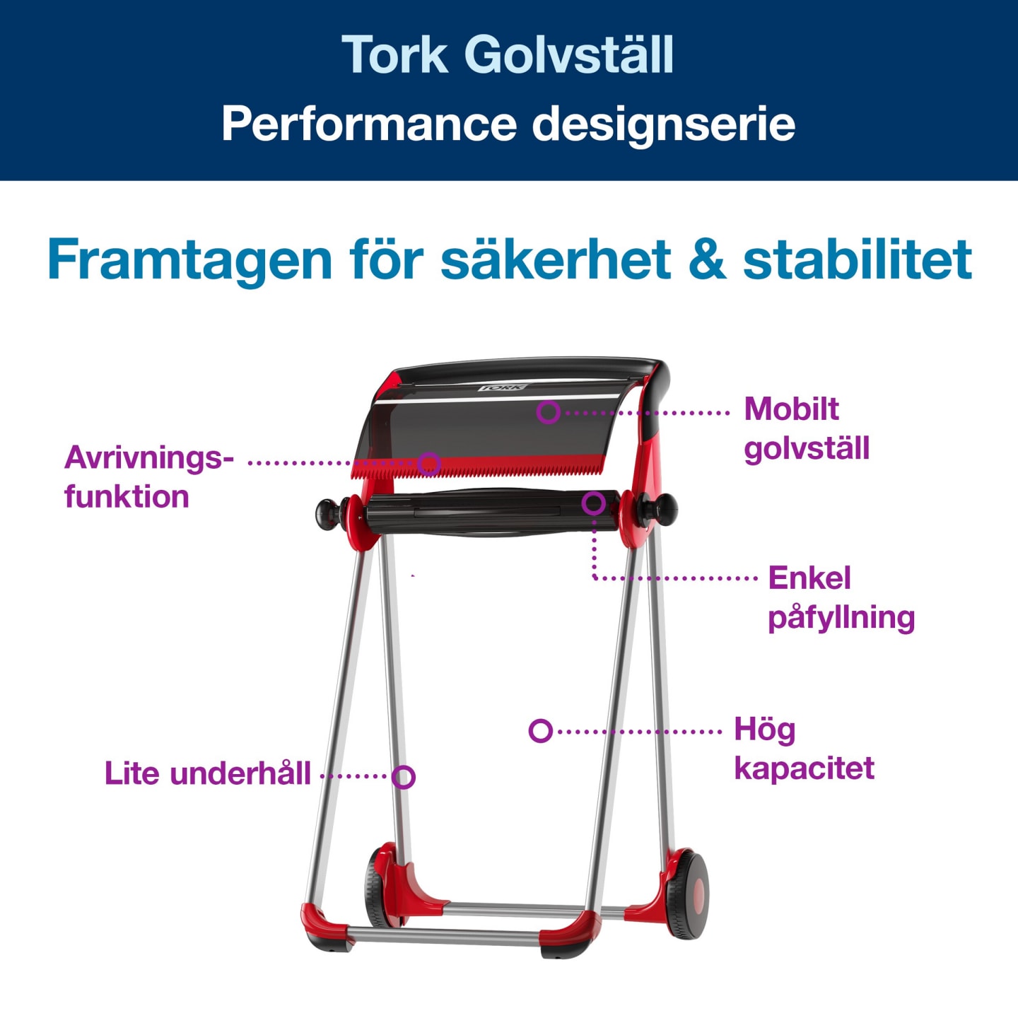 Golvställ W1 röd Tork 1st - Bild 1 av 4