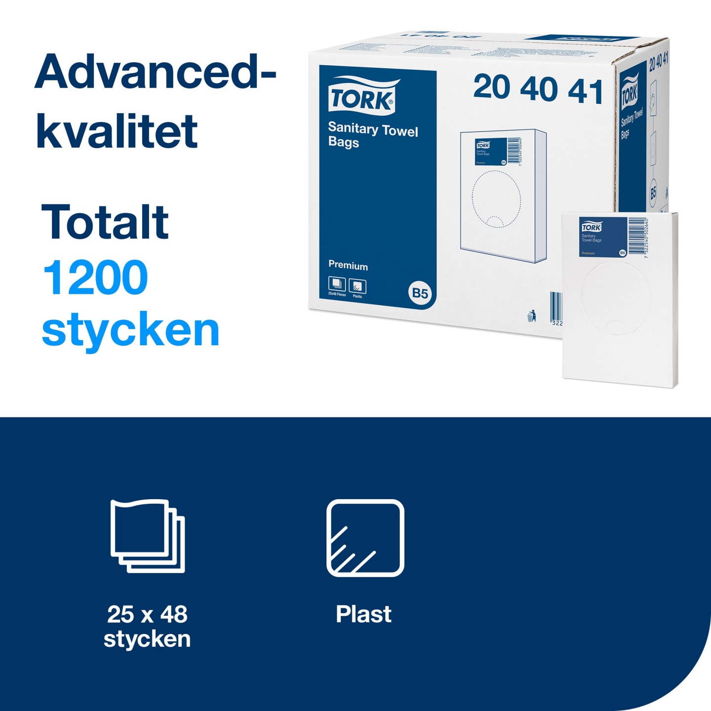 Sanitetspåse B5 Tork 25st - Bild 1 av 4