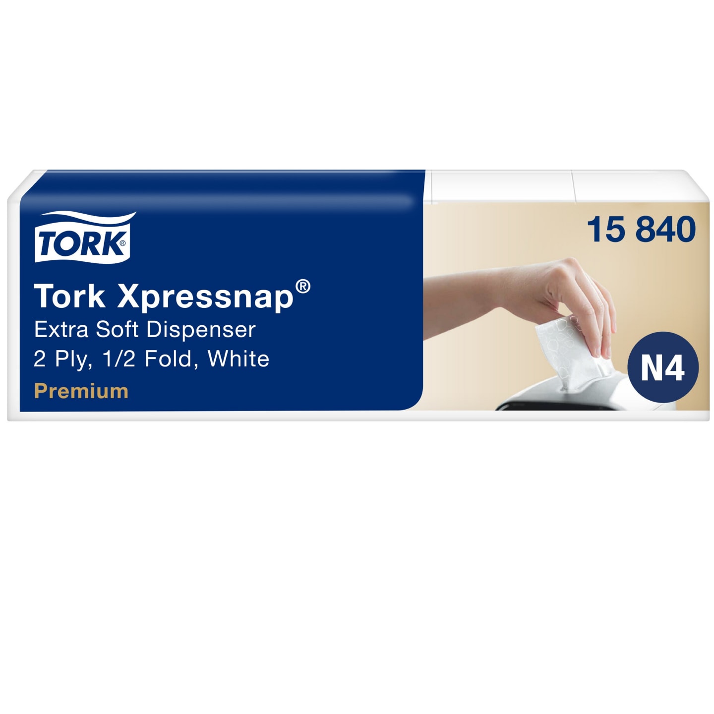 Servett dispenser vit N4 4000st - Bild 1 av 4